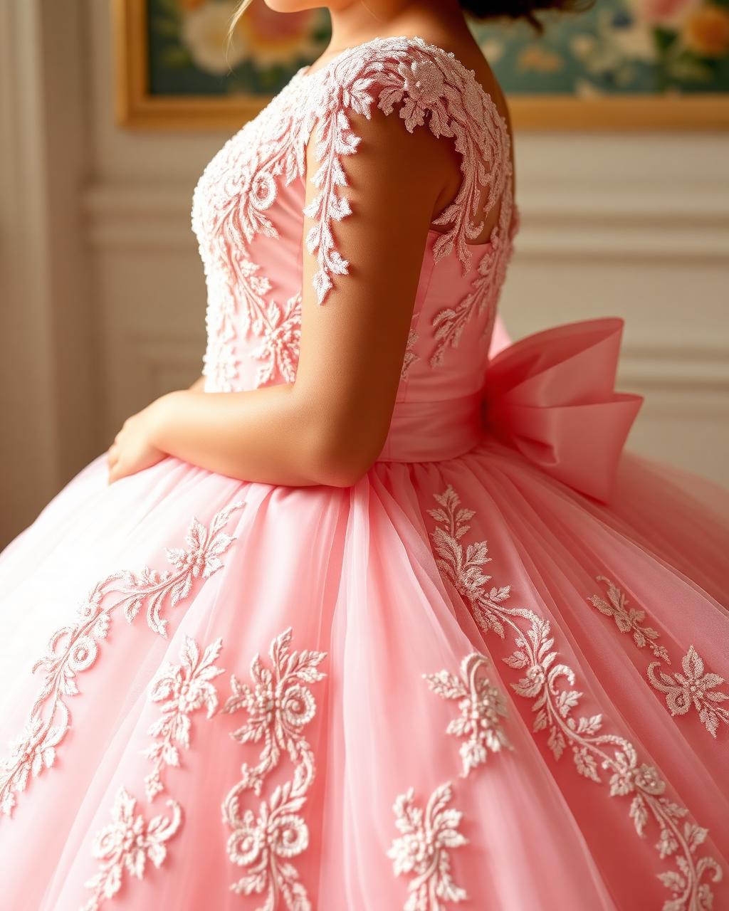 Quinceañera ball gown detail